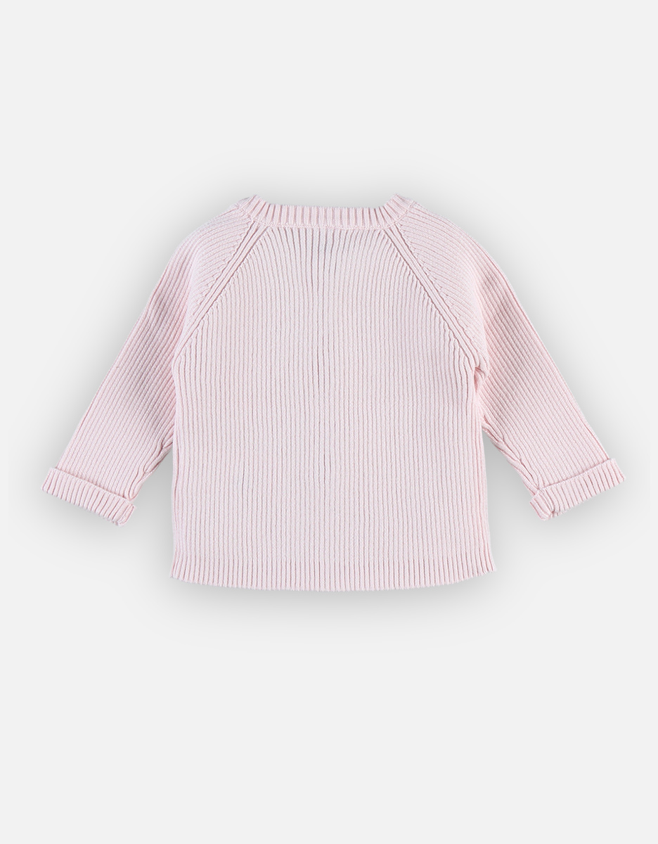 Gebreide cardigan, lichtroos