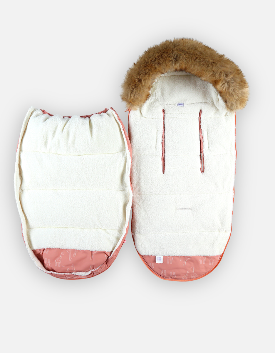 Water-repellent canvas footmuff, pink