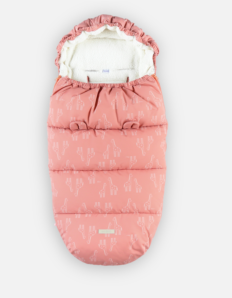 Water-repellent canvas footmuff, pink