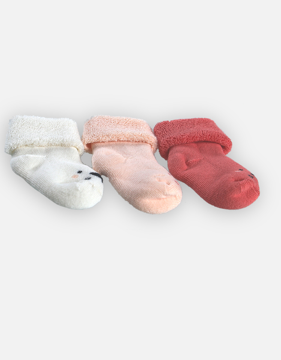 3 pairs of foam socks, pink