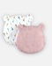 Set with ergonomic pillow + 2 covers, pink and off-white