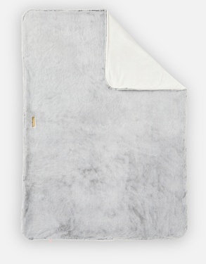 Couverture 100 x 140cm longs poils, gris