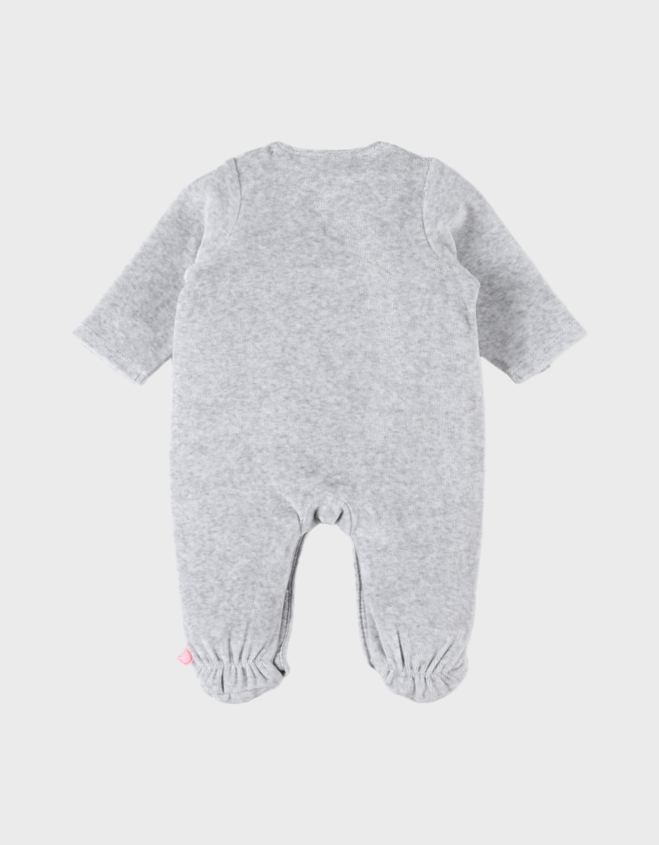 Gray heathered velvet sleepsuit