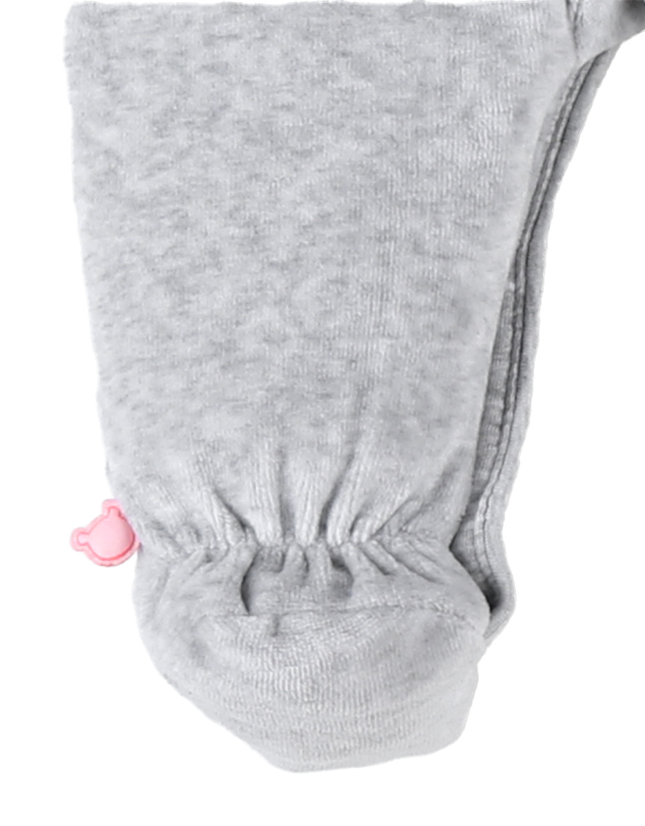 Gray heathered velvet sleepsuit