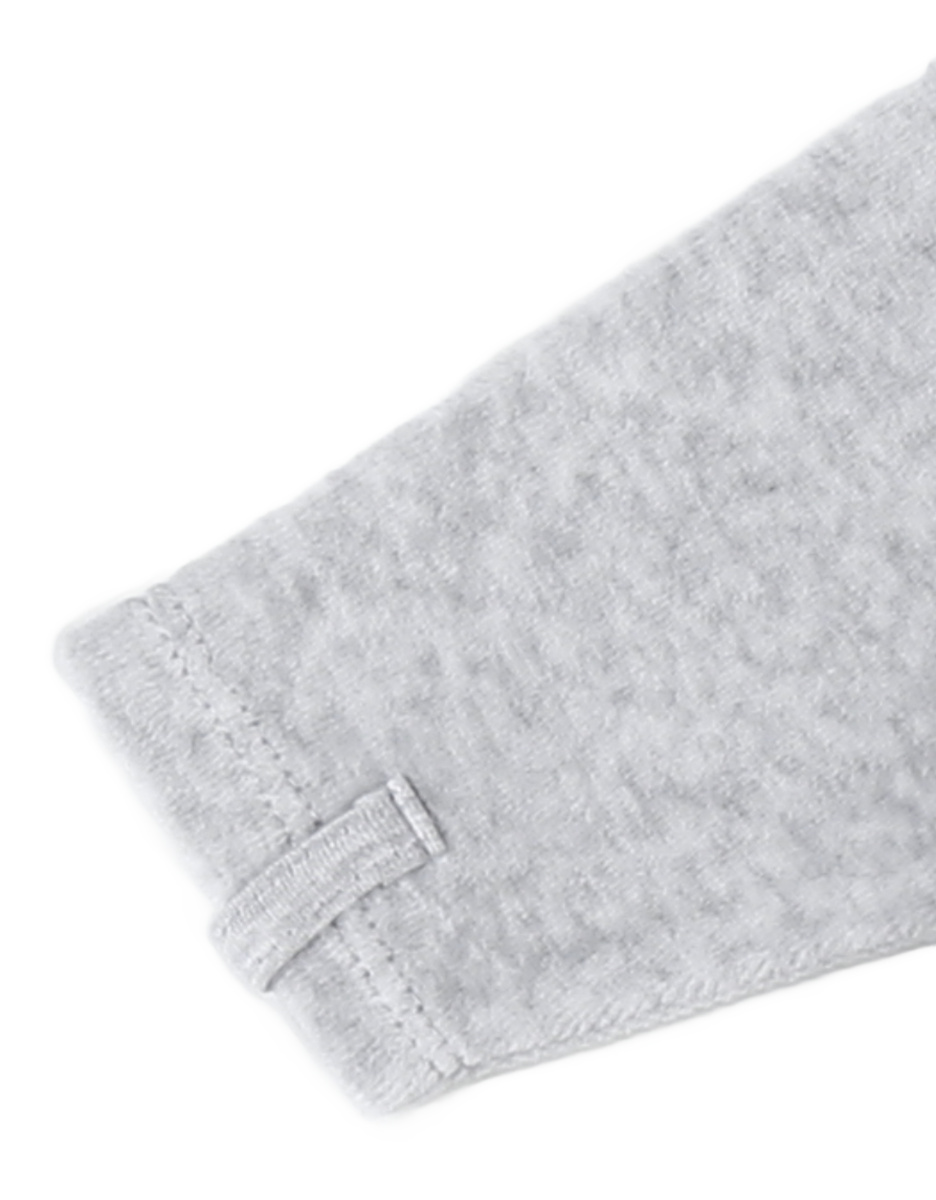 Gray heathered velvet sleepsuit