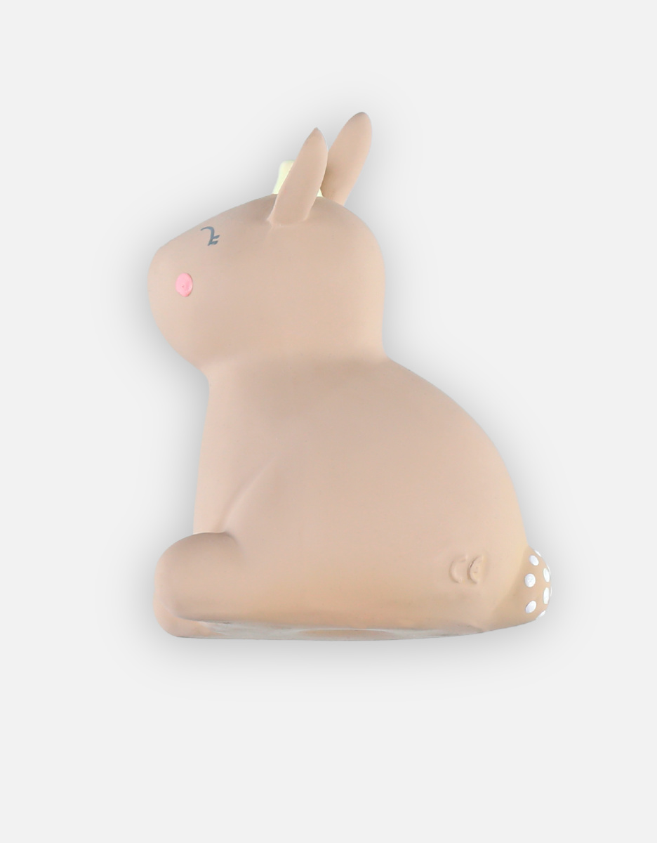 Natural rubber bunny bath toy with rattle, beige