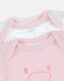 Set of 2 organic cotton crossover bodysuits, pink/white