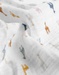 90-110 cm organic muslin sleeping bag with giraffe print, off-white