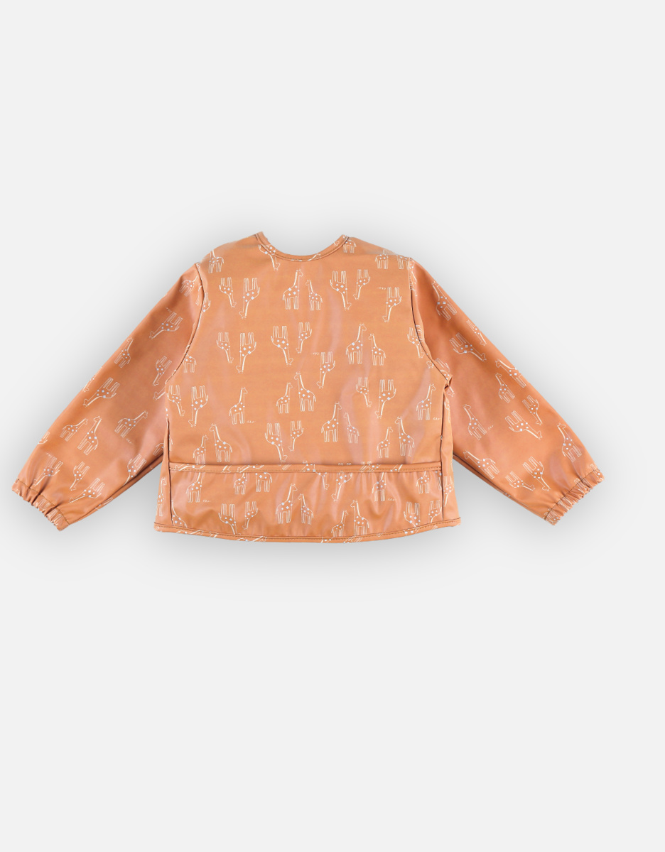 Apron with sleeves, ochre