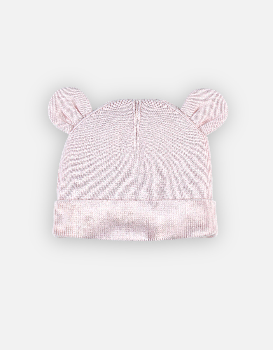 Knitted beanie, light pink
