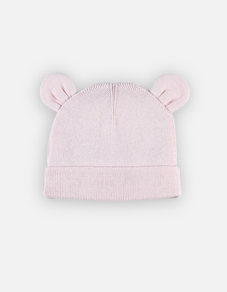 Bonnet en tricot, rose clair