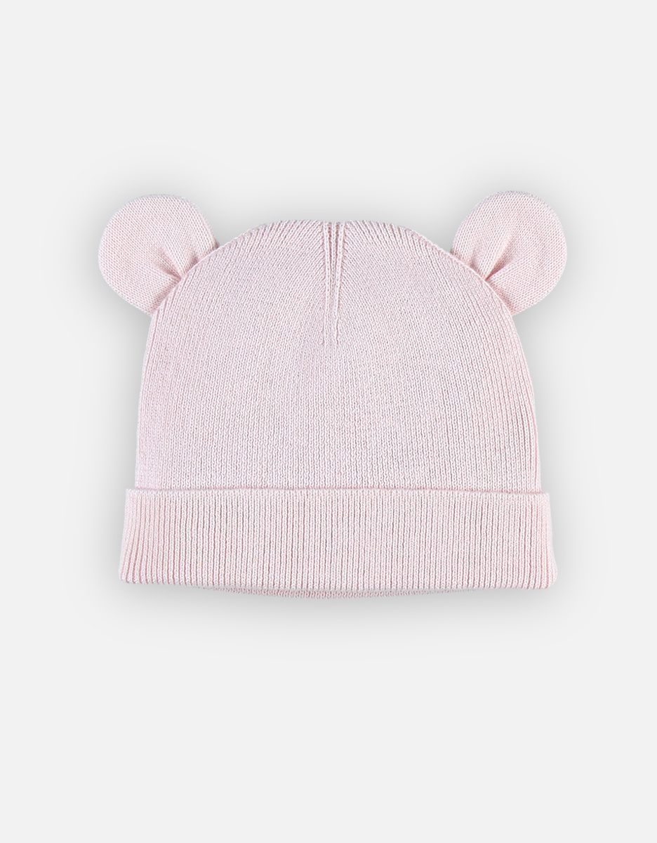 Bonnet en tricot, rose clair