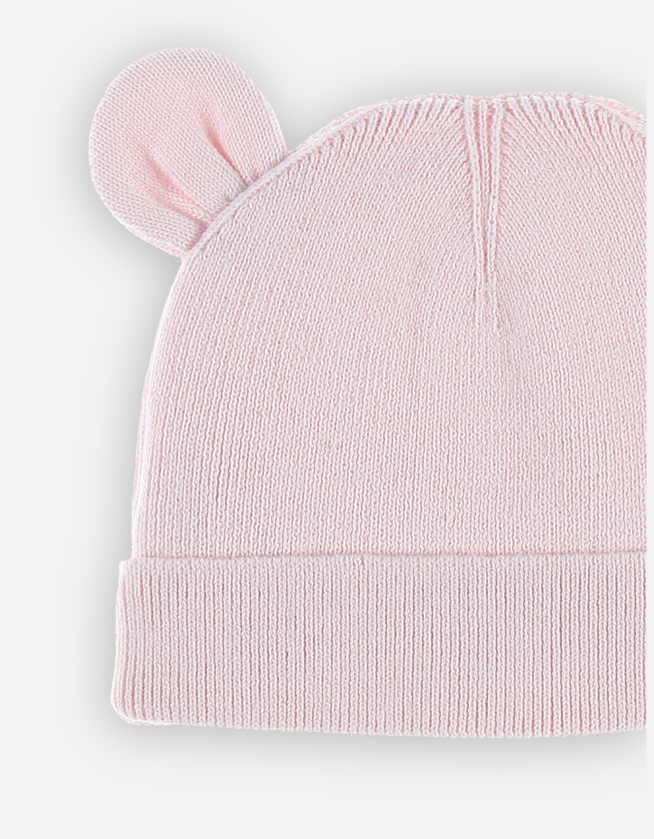 Bonnet en tricot, rose clair