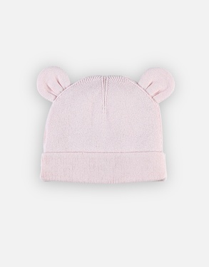 Bonnet en tricot, rose clair
