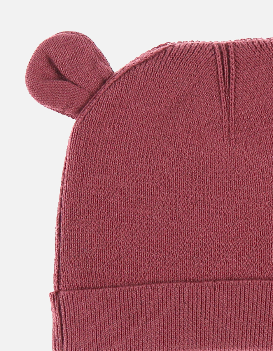 Knitted beanie, bordeaux red