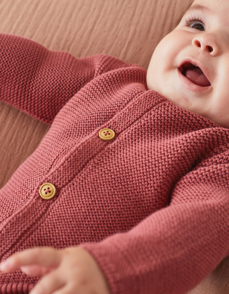 Knitted cardigan, bordeaux red