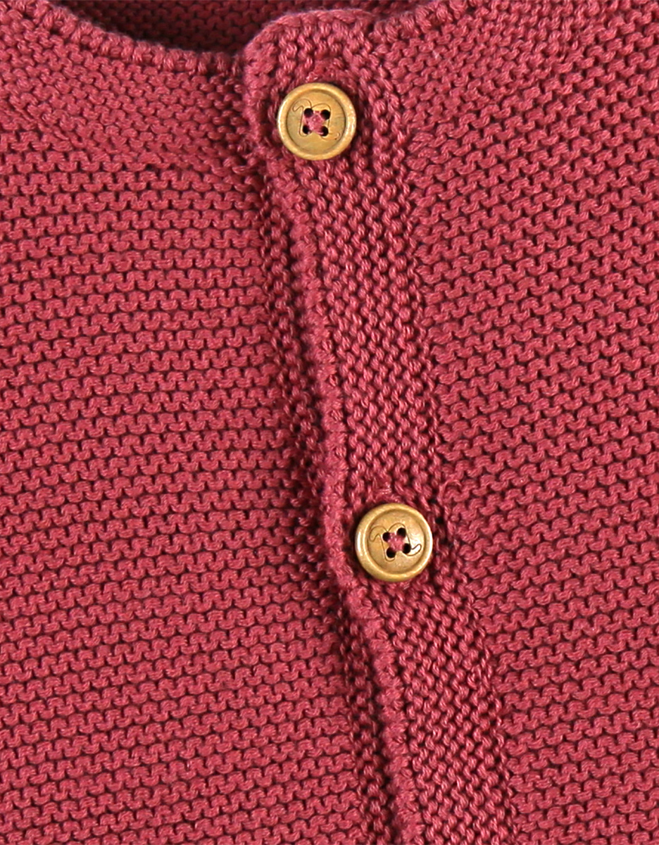 Knitted cardigan, bordeaux red