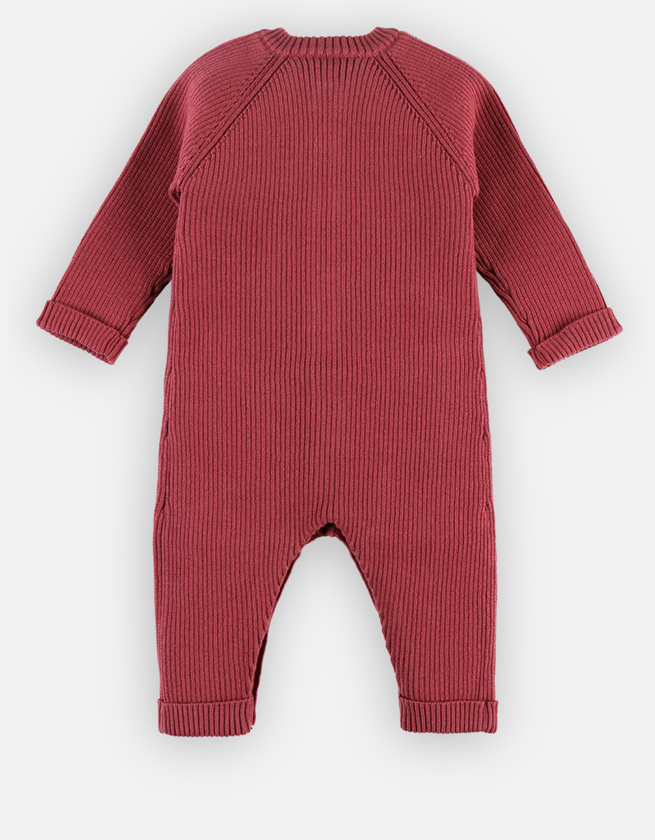 Knitted jumpsuit, bordeaux red