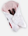 Quilted organic cotton muslin walking blanket, off-white/light pink