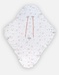 Quilted organic cotton muslin walking blanket, off-white/light pink