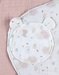 Quilted organic cotton muslin walking blanket, off-white/light pink