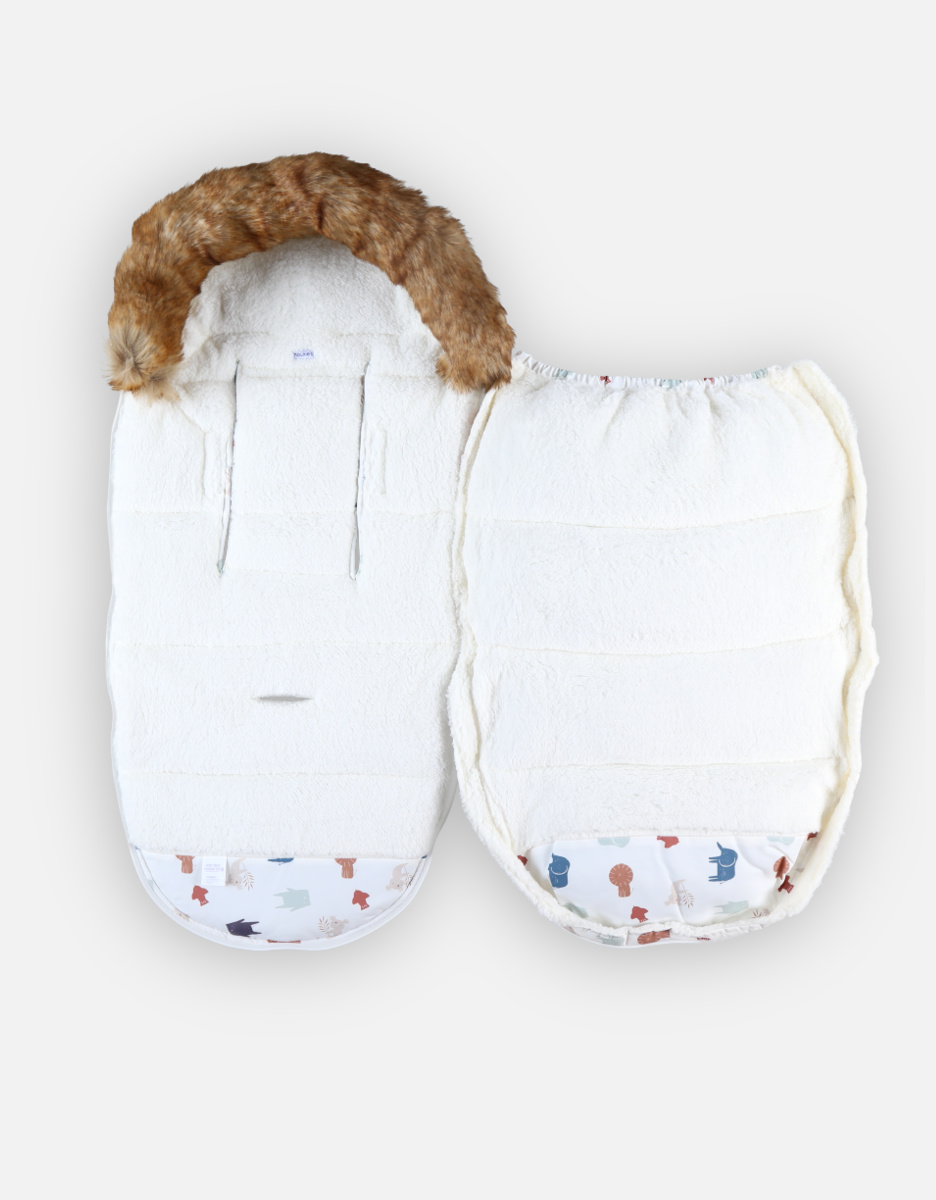 Water-repellent canvas footmuff, off-white