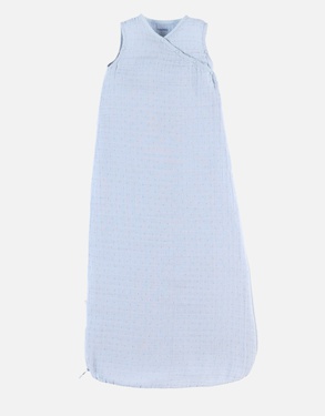 Organic cotton muslin 100 cm sleeping bag, blue