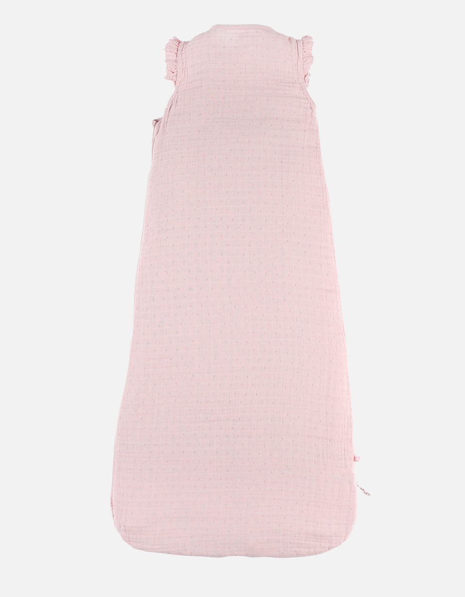 Organic cotton muslin 100 cm sleeping bag, light pink