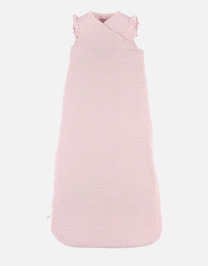 Organic cotton muslin 100 cm sleeping bag, light pink