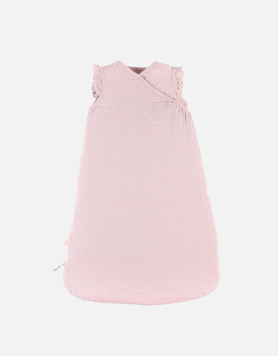 Organic cotton muslin 70 cm sleeping bag, light pink