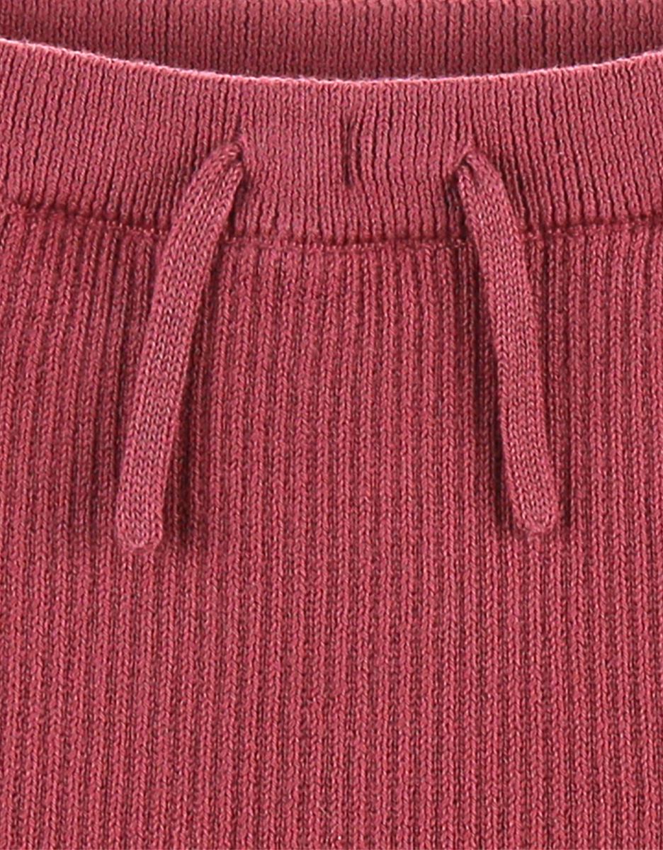 Knitted pants, bordeaux red