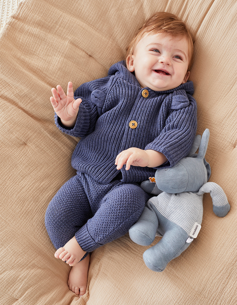 Mantelet en tricot, bleu marine