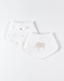 Set of 2 muslin and terrry dribble bibs, off-white