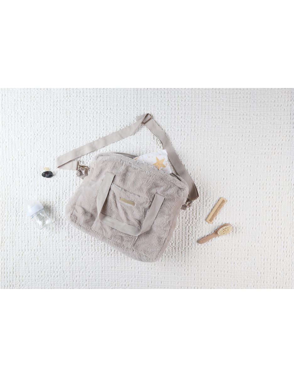 Luiertas uit nepbont, beige
