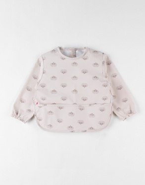 Hedgehog apron with sleeves, pale pink