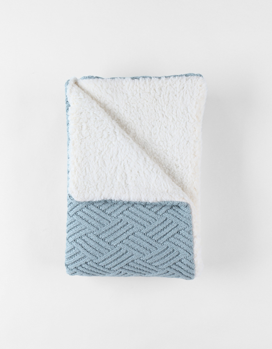 Blanket 75x100cm, Organic Cotton/Sherpa