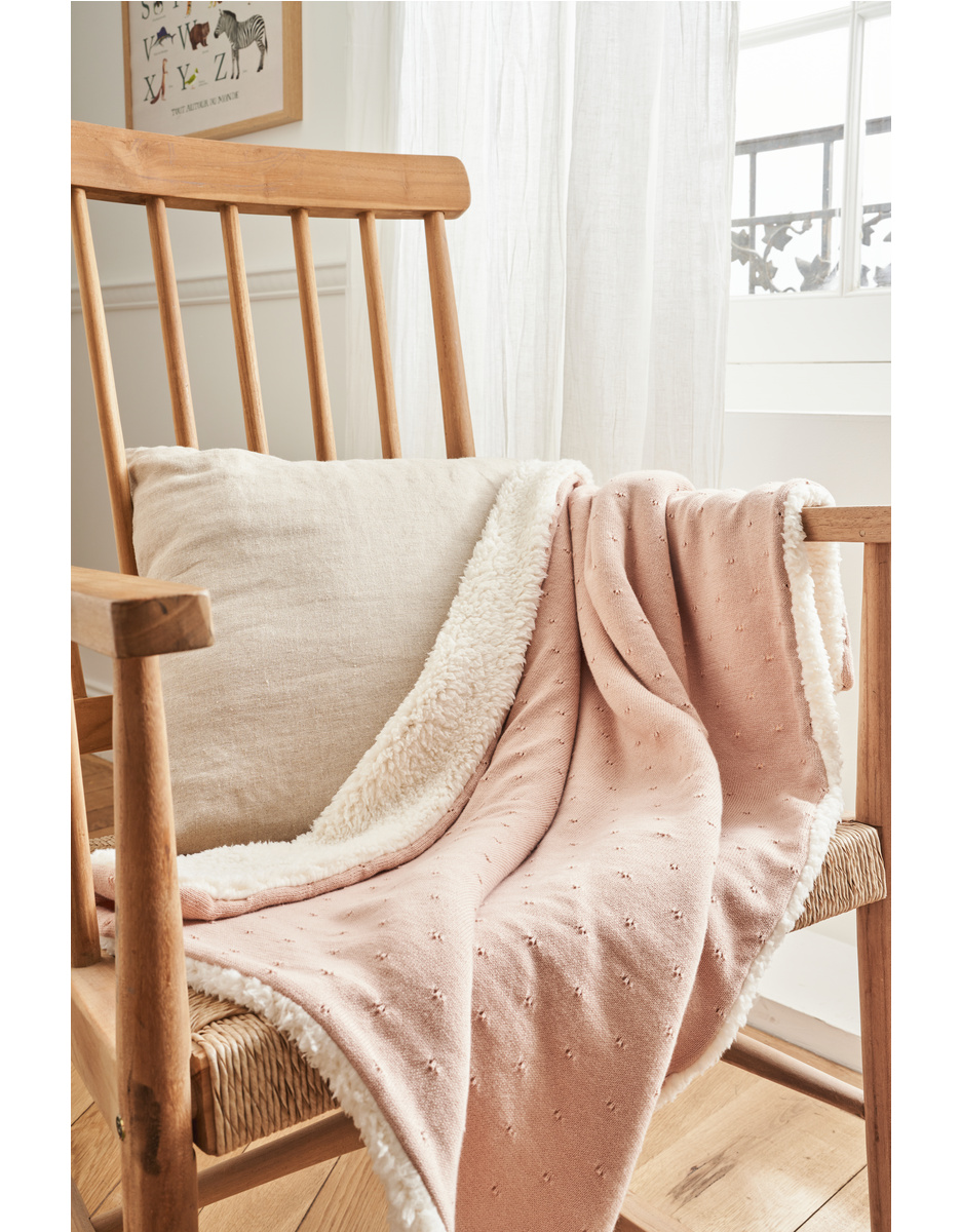 Blanket 75x100cm, Organic Cotton/Sherpa