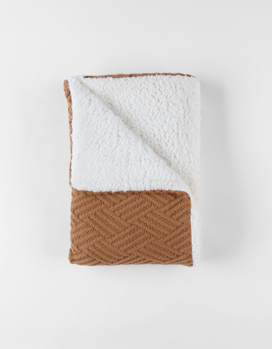 Blanket 75x100cm, Organic Cotton/Sherpa