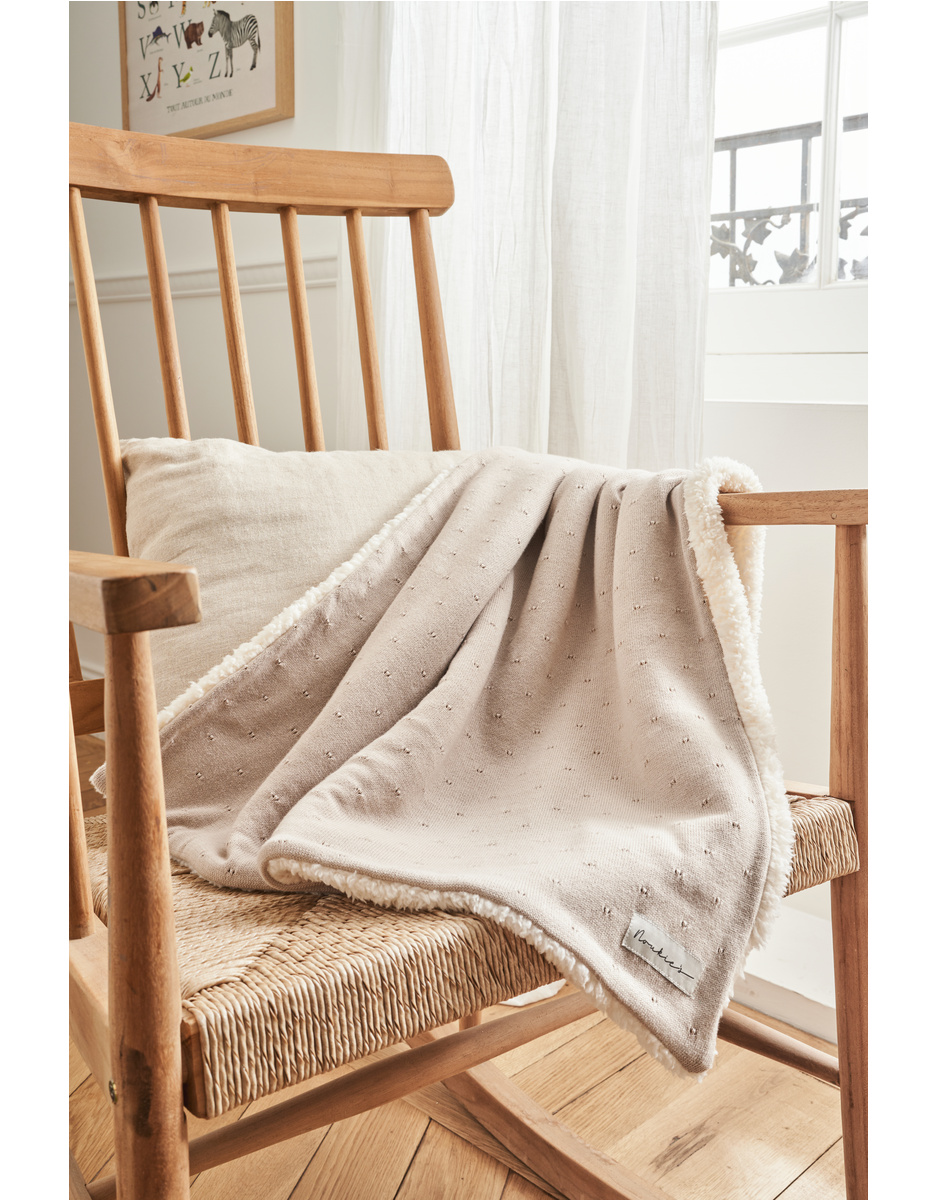 Blanket 75x100cm, Organic Cotton/Sherpa