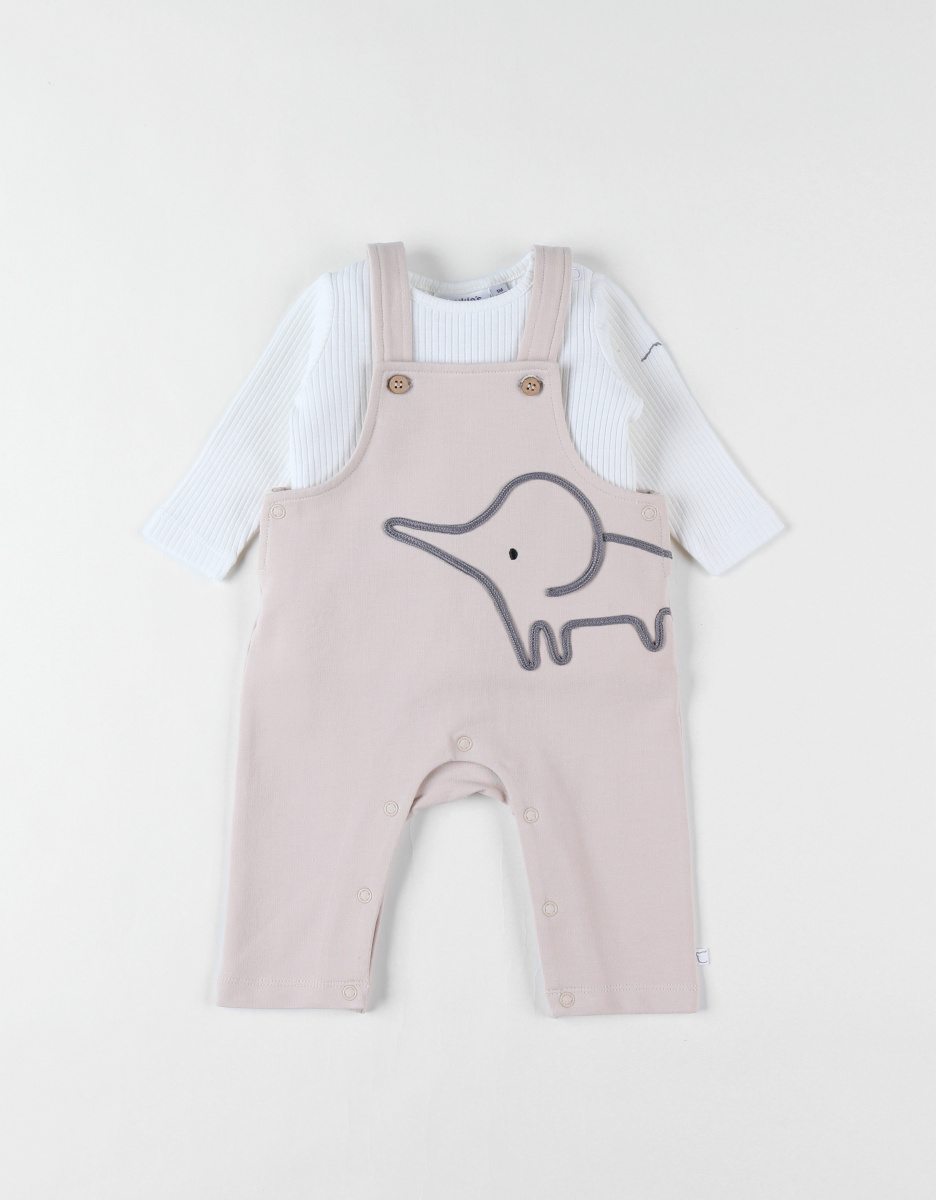 Set dungarees + t-shirt, elephant