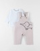 Tuinbroek + t-shirt set, olifant