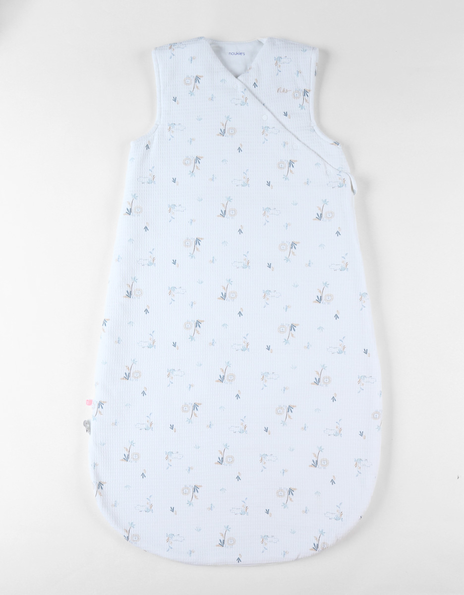 100 cm padded sleeping bag with savanna print, off-white