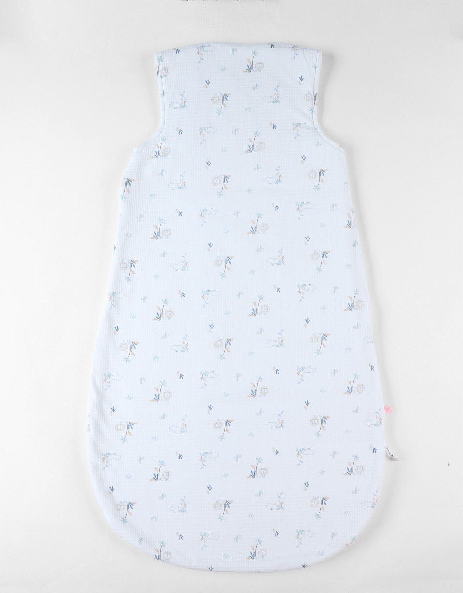 100 cm padded sleeping bag with savanna print, off-white