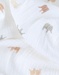 Set of 2 "elephant" print muslin swaddles 70x70 cm, white
