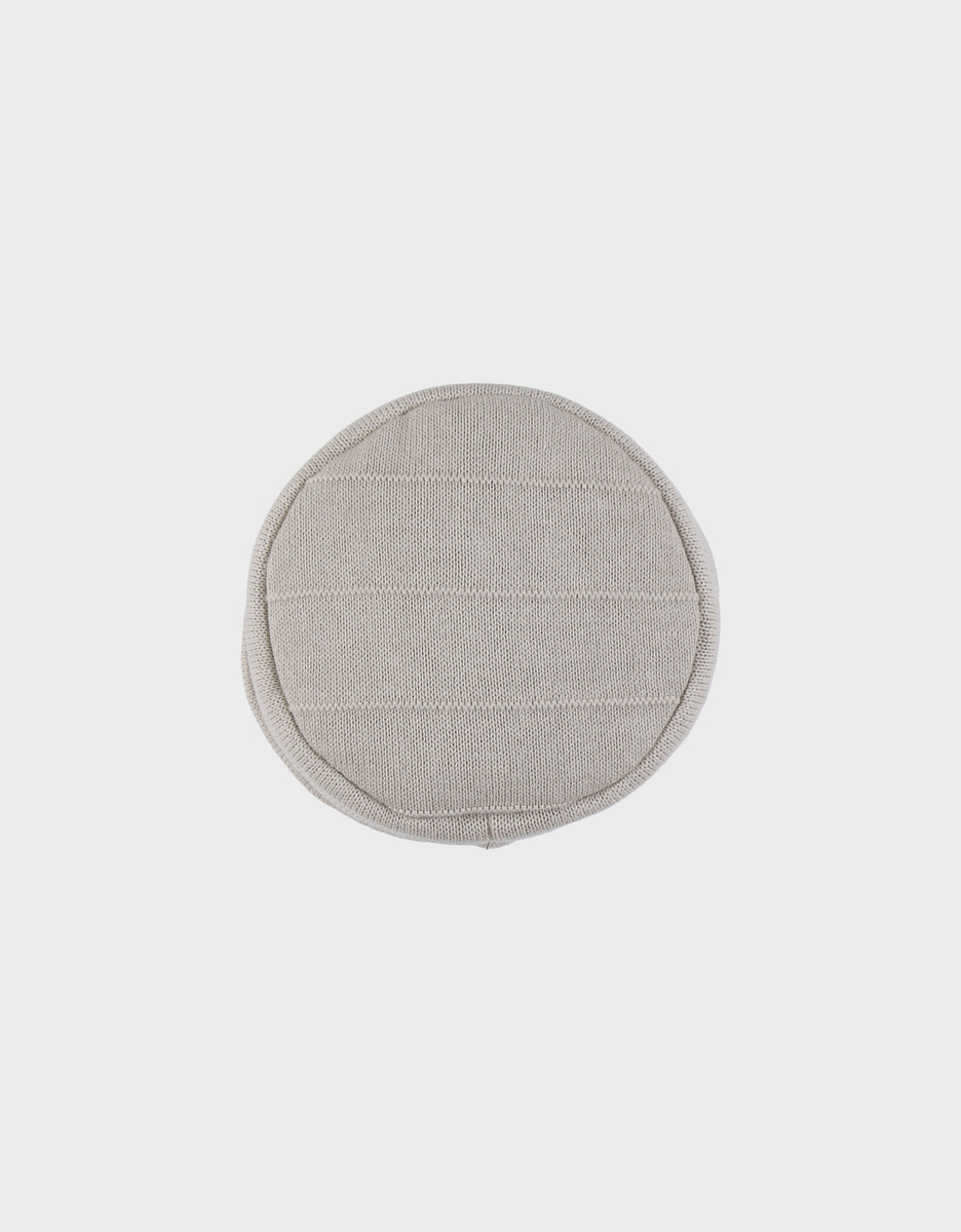 Beauty case en tricot de coton bio beige
