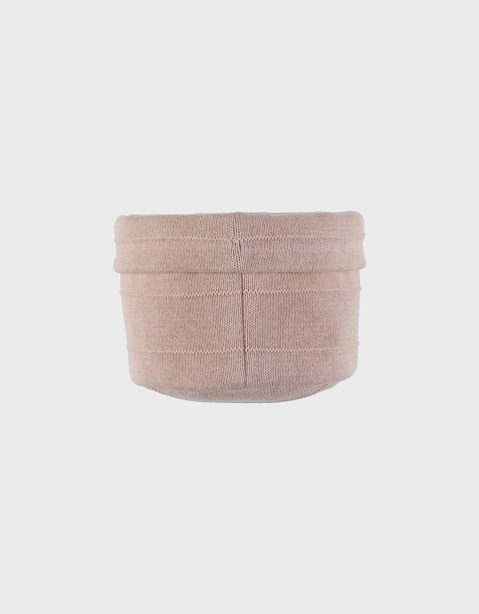 Beauty case en tricot bio rose