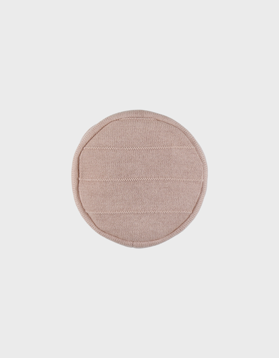 Beauty case en tricot bio rose