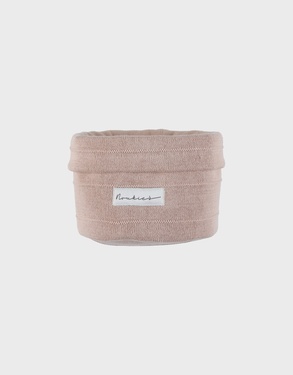 Beauty case en tricot bio rose