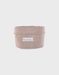 Beauty case en tricot bio rose
