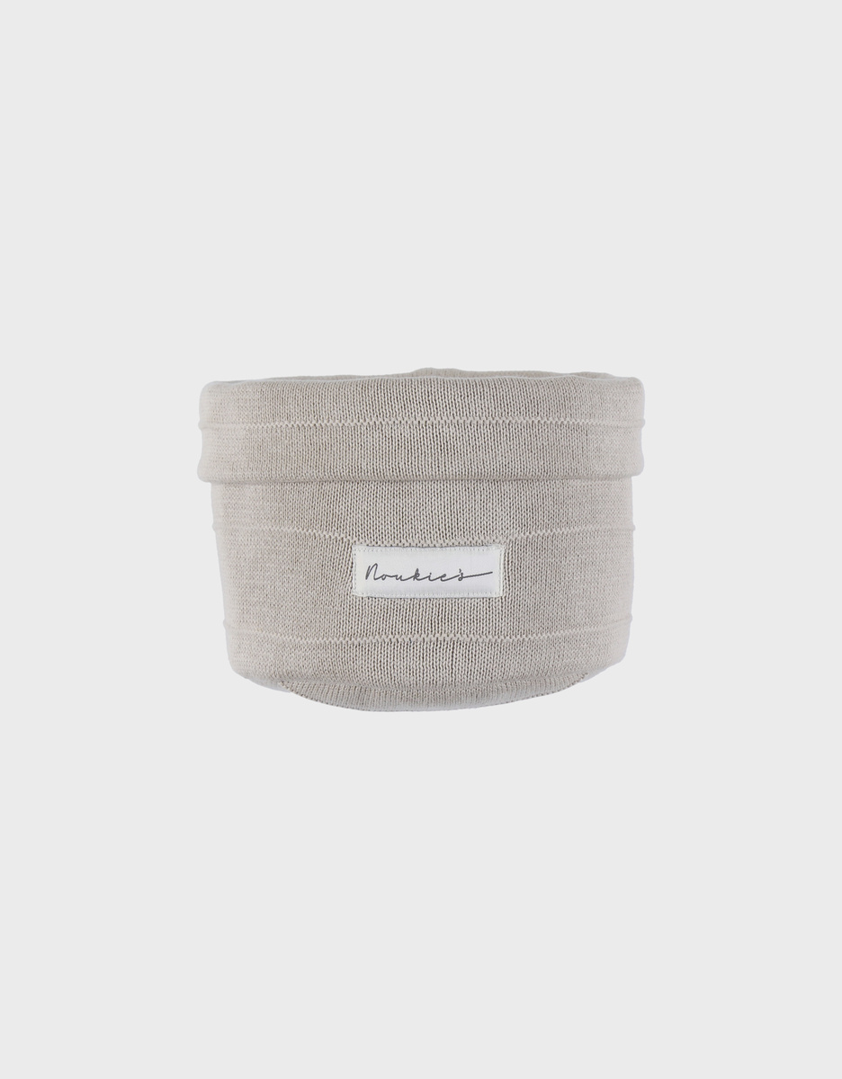 Organic knitted beauty case, beige
